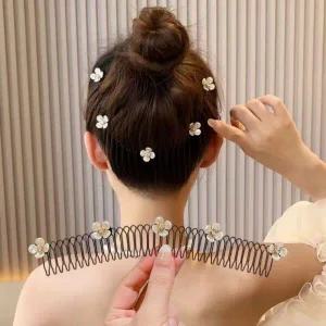 MNO 러블리 나비 잔머리 클립집게 꽃장식 뒷머리 헤어핀