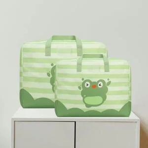 귀여운 동물 그림의 이불 파우치 스트라이프 출산백