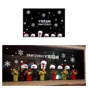 크리스마스 내추럴유리 장식 스티커 루돌프 레터링 시트지
