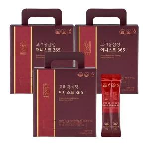 [내일도착] 천양삼 6년근 고려홍삼정 어니스트 365 홍삼스틱10g x 100포, 3개