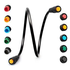 HUDAMZKY 전기 자전거 연장 케이블 줄렛 2핀/3핀/4핀/5핀/6핀 방수 커넥터 여성 대 남성 DIY 브레이크 디스플레이 스로틀 라이트 신호 3핀