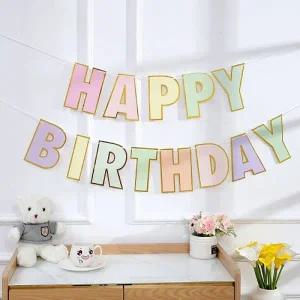 마카롱 생일 플래그 알록달록 컬러플 파티 이벤트 기랜드