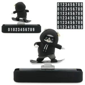 자동차 주차번호판 인형 장식품 보드곰 C102 블랙 자동차주차번호판 차량용주차번호판