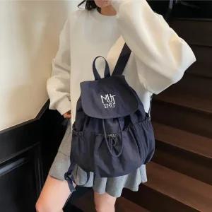 멀론 레터링 나일론 스트링 미니 백팩