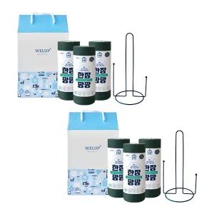 웰업 한장팡팡 세제일체형 일회용 수세미 60매 3롤 기프트 세트 x2