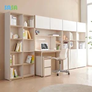 [SASA]사사가구 글로우 전면수납 책장 책상 세트 5단 1200(도어형)