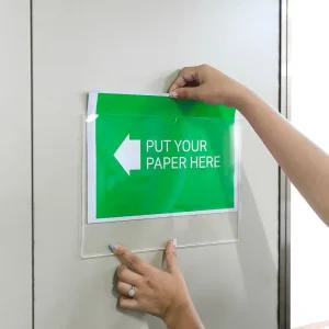 투명 아크릴 부착용 알림판(가로) (양면테이프 포함)/꽂이/게시판/재단/제작/어항/칸막이/스탠드/안내판