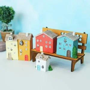 아기자기한 마을 하우스 미니어처 5P 세트 선반 소품 미니소품 카페소품 감성소품