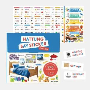 [하뚱]세이스티커 영어 (세이펜 호환) 방수, 실사 스티커 270장+실사 스티커북 4권