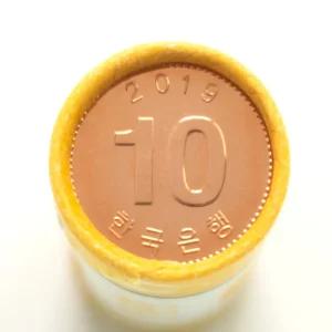 한국은행 현행동전 10원 주화 2019년 신권 50개들이 롤포장 -뒷면