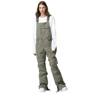 여성 스키 팬츠 방수 턱받이 단열 스노우 조절 가능한 오버롤 립스탑 스노보드