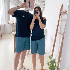 여자 신혼여행 남자 여름커플 청반바지 숏팬츠_3