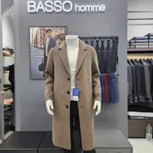 [바쏘옴므]심플ㆍ울캐시미어내피구스다운탈부착핸드메이드코트WSY4CJ12