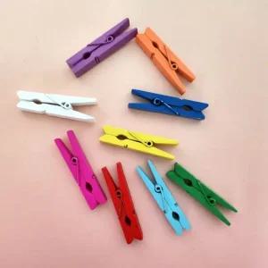 컬러 원목 다용도집게 10개 4.5cm 집게 걸이 고리 사진 나무 원목 우드 네컷 인테리어 감성 줄 벽걸이 마끈