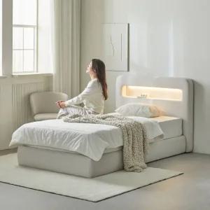 휴먼앤퍼니처 루피 LED 패브릭 슈퍼싱글 침대 네덜란드유로탑 SS