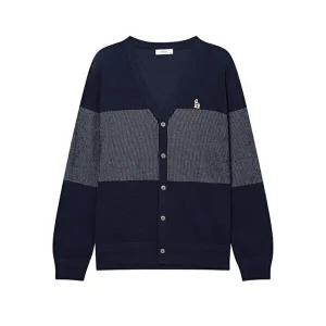 [헤지스남성]헤지스 남성 네이비 패턴배색 면혼방 가디건  (HZSW4D951N2)