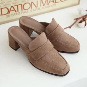 고품질 로퍼 뮬 슬리퍼 여성샌들 샌들 스틸레토 뮬블로퍼 (WFJNGWL)