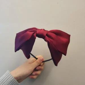 헤어 스타일링 왕리본 머리띠 와인레드 (WFJY1FF)