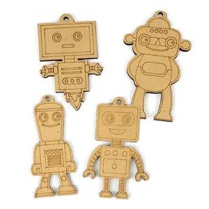 (만들기대장)MDF 로보트 팬던트-1개랜덤 10EA MDF 로보트 팬던트 재료 꾸미기 만들기 만들기대장