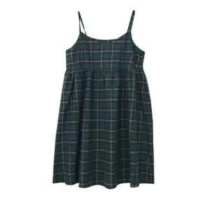 데일리 하객룩 여자체크어깨끈원피스 나들이 가을 간절기