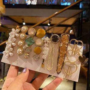 집게핀 일자 헤어핀 8종세트 앞머리핀 실핀