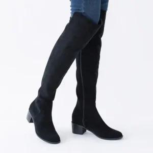 슬림한 라인 스웨이드 소재 블록힐 니하이 롱부츠 5FW 롱부츠 니하이부츠 스웨이드소재 여성부츠
