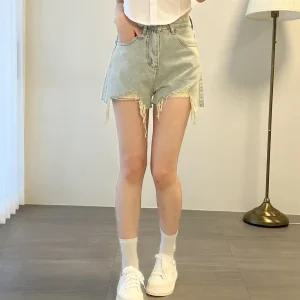 여자 빈티지 그런지 캐쥬얼 피그먼트 3부 청반바지