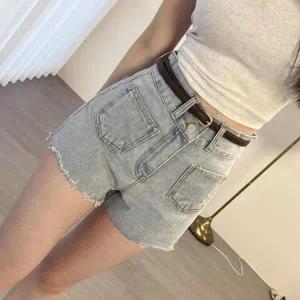 [하프클럽/]여자 클래식 앞포켓 투버튼 밑컷팅 청반바지