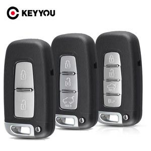KEYYOU 2/3/4 버튼 현대 IX35 Sonata 8 Elantra For Kia K2 K5 Sportage Forte 교체 용 스마트 자동차 원격 키 케이스
