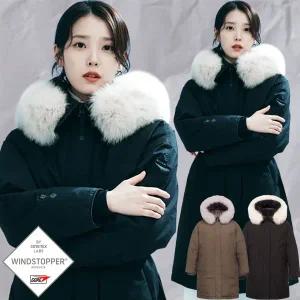 [블랙야크](강남점)25년신상 여성 RDS 아이유 폭스퍼 구스 롱패딩 윈드스토퍼 히마 WSP 롱 다운자켓 1BY...