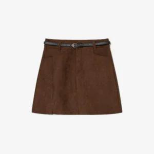 (국내매장판) 에잇세컨즈 미니스커트 코듀로이 벨트 미니 스커트 브라운 (354127MB3D)
