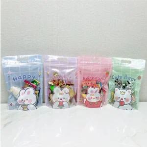 (20매) 포장지 손잡이 스탠딩 지퍼백 선물 포장 봉투/구디백/투명/비닐/간식/스탠드/학교/캐릭터/케릭터