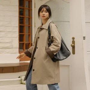 [엘리시아][66-110] 리주 롤업 배색 트렌치 BBY