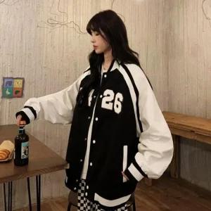 [오노마] ONM 루즈핏 배색 야구점퍼 잠바 스타디움 봄 패치