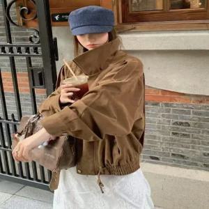 에블 가을 겨울 여성 스웨이드자켓  바이커 자켓 루즈핏 스타일