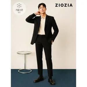 [하프클럽/지오지아]블랙 스트레치 캐주얼 셋업 수트 (AAD4KG1601_AAD4PP1601_BK)