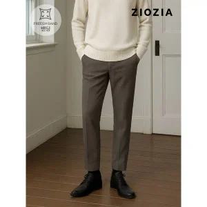 [지오지아] 테이퍼드 핏 하프 허리밴딩 슬랙스 (ABD4PP1103)