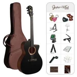 고퍼우드 i132C 입문용 컬러 통기타 풀패키지 미드나잇 더스트