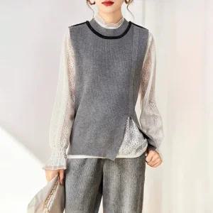 [루미루나]넥레이스블라우스+베스트(2종)