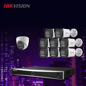 하이크비전 4K 800만화소 야간컬러 IP 카메라9대+16채널 NVR 녹화기 CCTV 자가설치세트 POE