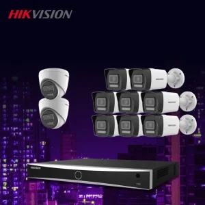 하이크비전 4K 800만화소 야간컬러 IP 카메라10대+16채널 NVR 녹화기 CCTV 자가설치세트 POE