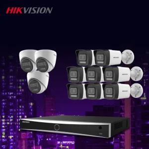 하이크비전 4K 800만화소 야간컬러 IP 카메라11대+16채널 NVR 녹화기 CCTV 자가설치세트 POE