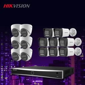 하이크비전 4K 800만화소 야간컬러 IP 카메라14대+16채널 NVR 녹화기 CCTV 자가설치세트 POE