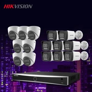 하이크비전 4K 800만화소 야간컬러 IP 카메라15대+16채널 NVR 녹화기 CCTV 자가설치세트 POE