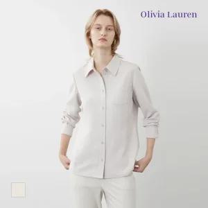 [올리비아로렌] 셔츠카라 심플 블라우스_VOCNL3W9111