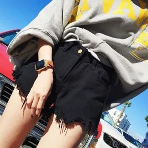 [하프클럽/]디스트로이드진 블랙진 핫팬츠 화이트핫팬츠 반바