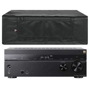 야마하 R-S202BL/소니 STRDH590/STRDH190과 호환되는 TXEsign 먼지 커버, 스테레오 수신기용 지퍼 리모컨이 있는 나일론 보호 케이스, 프로젝터, 앰프, 턴테이블