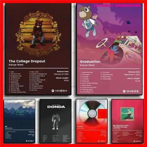 팝 랩퍼 힙합 가수 웨스트 포스터 캔버스 인쇄 홈 장식 벽 예술 미적 예수 음악 앨범 벽화 룸 장식