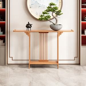 선禪 현관 콘솔 테이블 대나무 제단 홀 사이드보드 로비 디스플레이 액센트 스탠드 서랍이 있는 슬림형 수