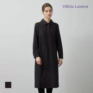 [올리비아로렌] 체크 카라 원피스_VOBOA4W9251